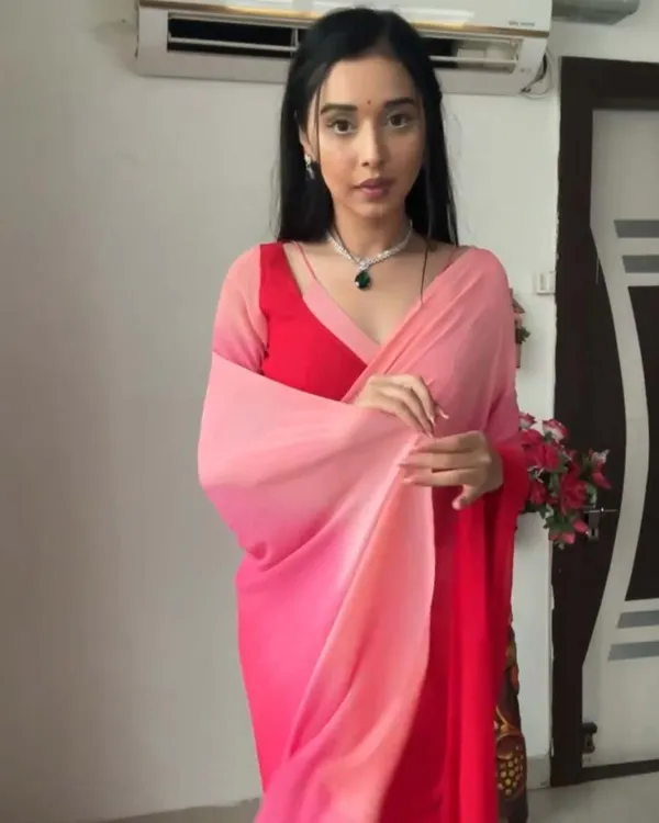 Red_Color_1-Minute_Ready_To_Wear_Georgette_Saree_With_Blouse_Piece