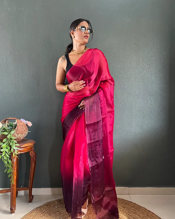 Maroon_Color_1-Minute_Ready_To_Wear_Georgette_Saree_With_Blouse_Piece