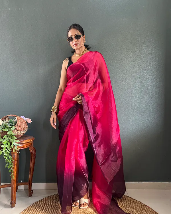 Maroon_Color_1-Minute_Ready_To_Wear_Georgette_Saree_With_Blouse_Piece