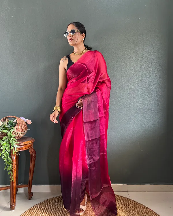 Maroon_Color_1-Minute_Ready_To_Wear_Georgette_Saree_With_Blouse_Piece