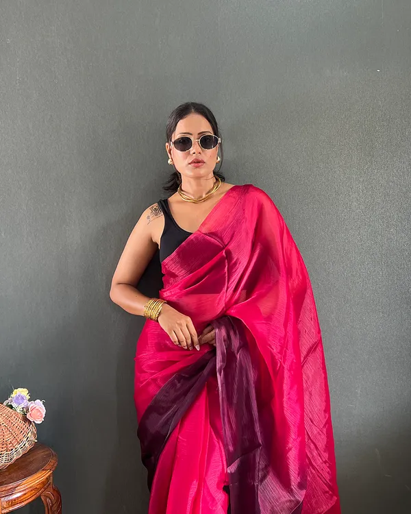 Maroon_Color_1-Minute_Ready_To_Wear_Georgette_Saree_With_Blouse_Piece