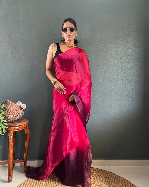 Maroon_Color_1-Minute_Ready_To_Wear_Georgette_Saree_With_Blouse_Piece