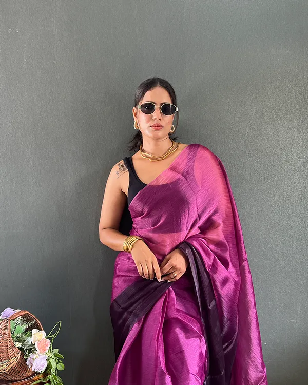 Wine_Color_1-Minute_Ready_To_Wear_Georgette_Saree_With_Blouse_Piece