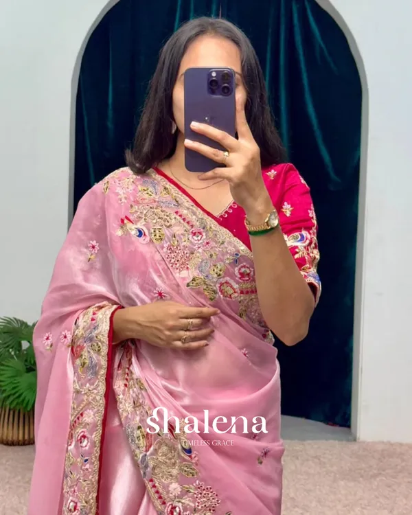 Bewitching_Pink_Embroidery_Work_Jimmy_Choo_Silk_Saree_With_Redolent_Blouse_Piece