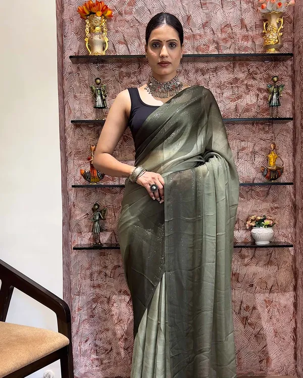 Mahendi__Color_1-Minute_Ready_To_Wear_Naylon_Saree_With_Blouse_Piece