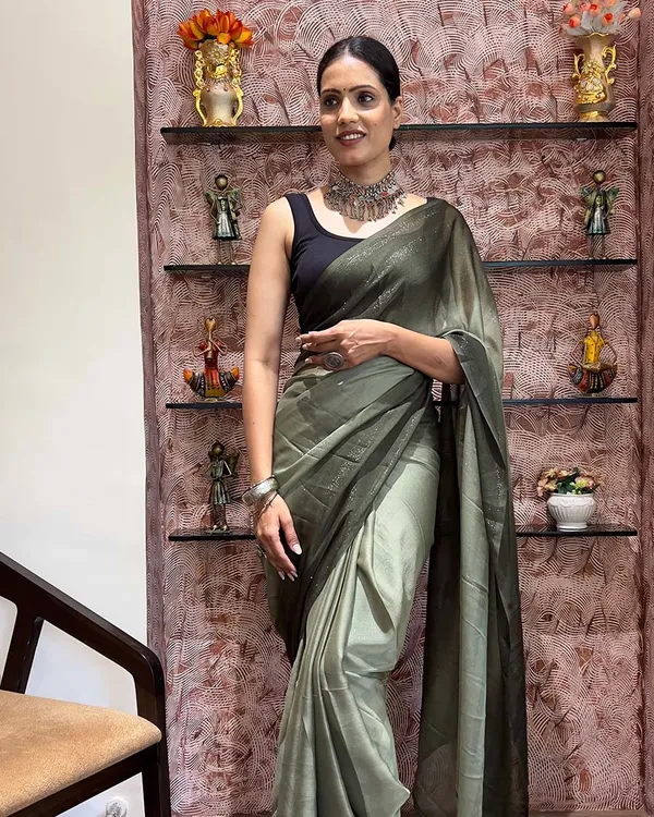 Mahendi__Color_1-Minute_Ready_To_Wear_Naylon_Saree_With_Blouse_Piece