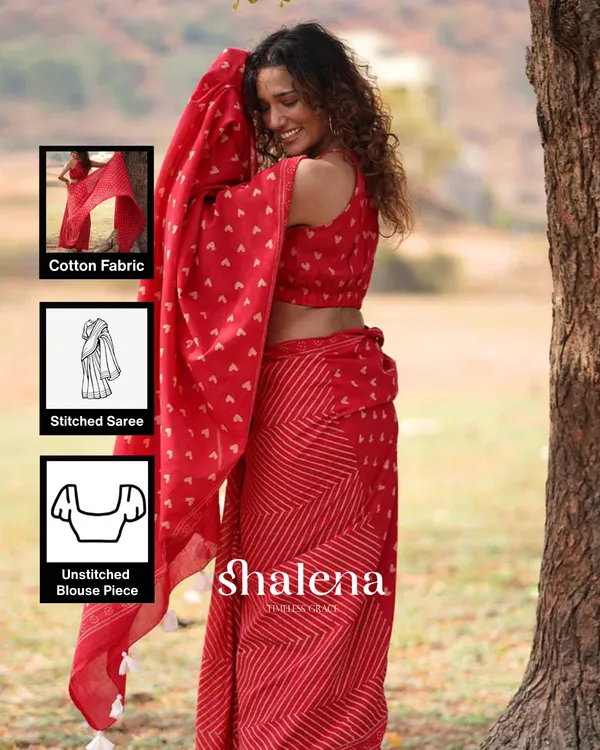 Red_Color_1_-_Minute_Ready_to_Wear_Mulmul_Cotton_Saree_with_Blouse_Piece