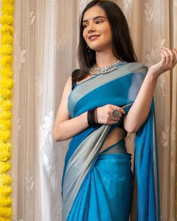 Rama_Color_1-Minute_Ready_To_Wear_Georgette_Saree_With_Blouse_Piece