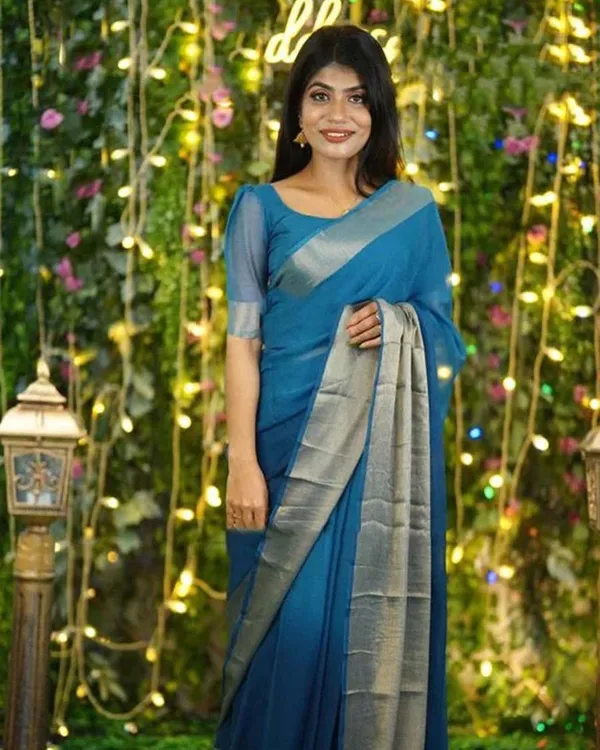 Rama_Color_1-Minute_Ready_To_Wear_Georgette_Saree_With_Blouse_Piece