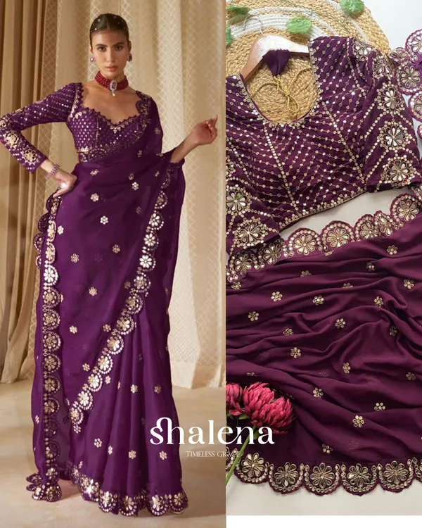 Luminous_Purple_Embroidery_Work_Soft_Georgette_Silk_Saree_With_Exuberant_Full_Stitched_Blouse