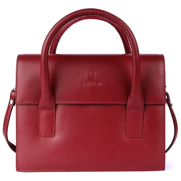 Maroon_Genuine_Leather_Hand_Crafted_Solid_Satchel_For_Women