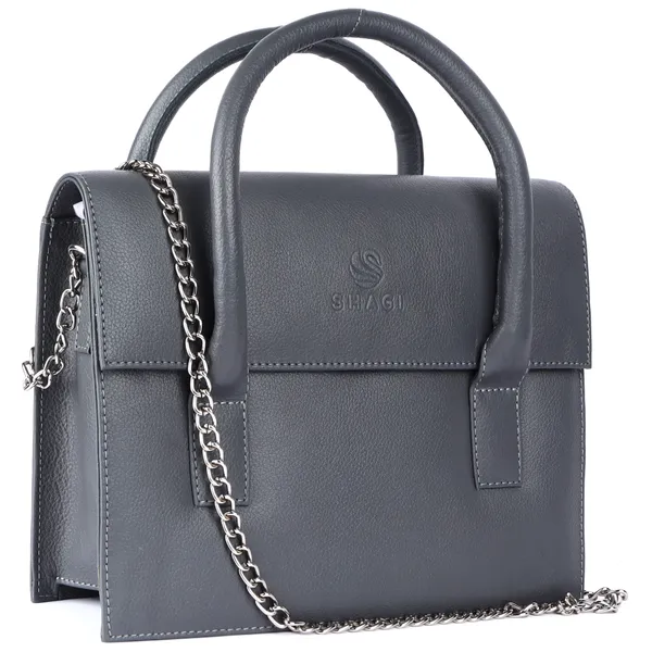 Grey_Genuine_Leather_Hand_Crafted_Solid_Satchel_For_Women
