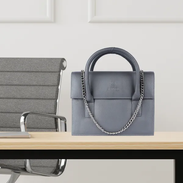 Grey_Genuine_Leather_Hand_Crafted_Solid_Satchel_For_Women