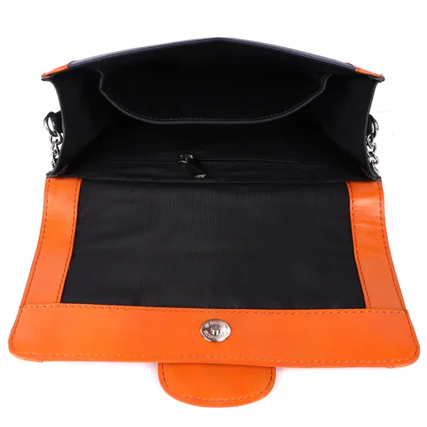 Orange_&_Dark_Blue_Genuine_Leather_Handcrafted_Sling_Bag_For_Women