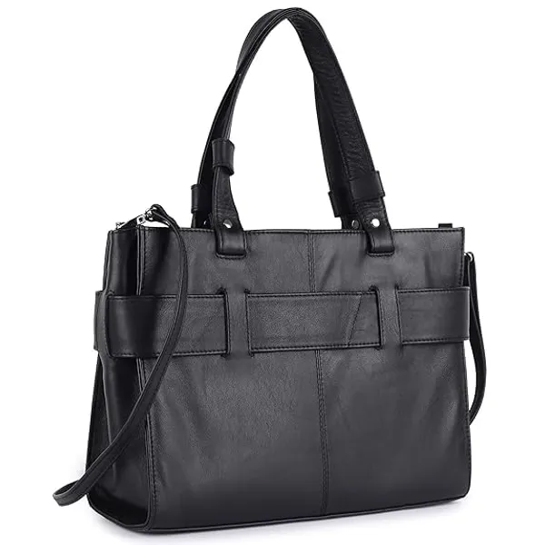 Black_Genuine_Leather_Hand_Crafted_Structured_Handheld_Bag_For_Women