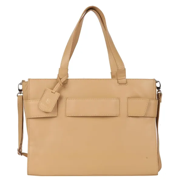 French_Beige_Genuine_Leather_Hand_Crafted_Structured_Handheld_Bag_For_Women