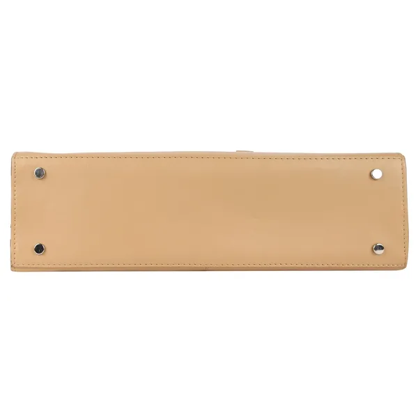 French_Beige_Genuine_Leather_Hand_Crafted_Structured_Handheld_Bag_For_Women