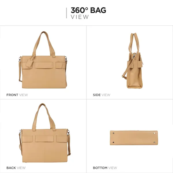 French_Beige_Genuine_Leather_Hand_Crafted_Structured_Handheld_Bag_For_Women