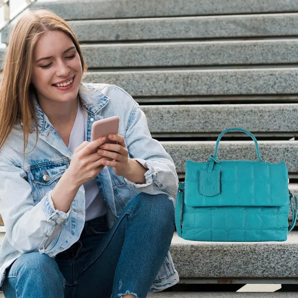 Turquoise_Genuine_Leather_Hand_Crafted_Solid_Satchel_For_Women