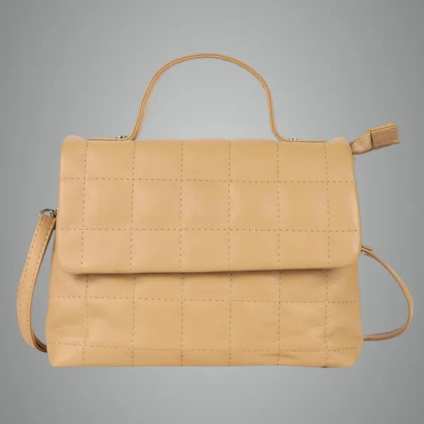 Beige_Genuine_Leather_Hand_Crafted_Solid_Satchel_For_Women