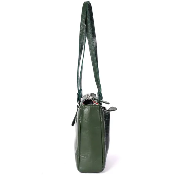Dark_Green_Genuine_Leather_Hand_Crafted_Solid_Handbag_For_Women