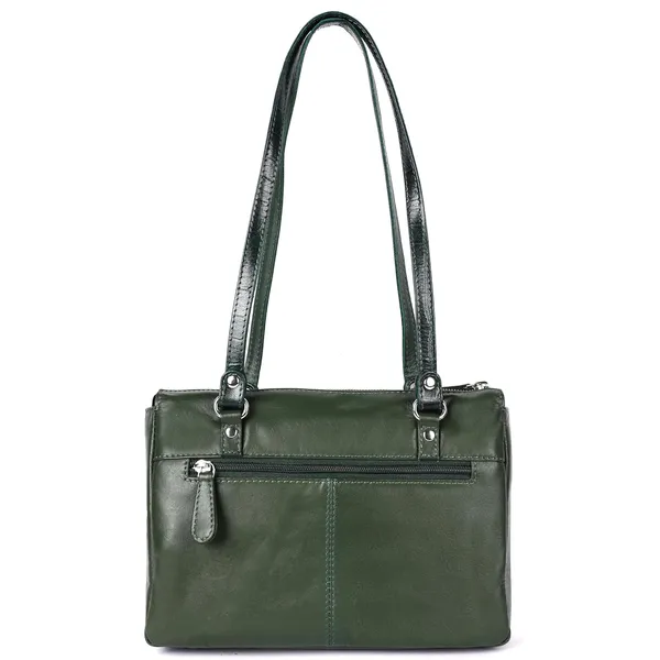 Dark_Green_Genuine_Leather_Hand_Crafted_Solid_Handbag_For_Women