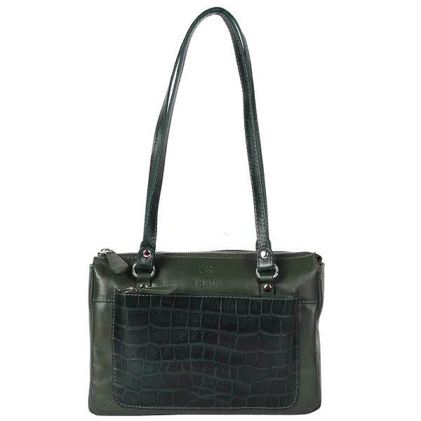 Dark_Green_Genuine_Leather_Hand_Crafted_Solid_Handbag_For_Women