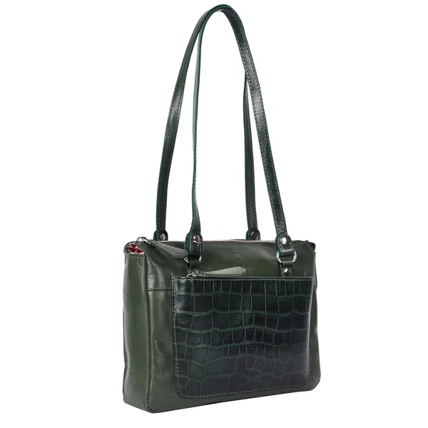 Dark_Green_Genuine_Leather_Hand_Crafted_Solid_Handbag_For_Women