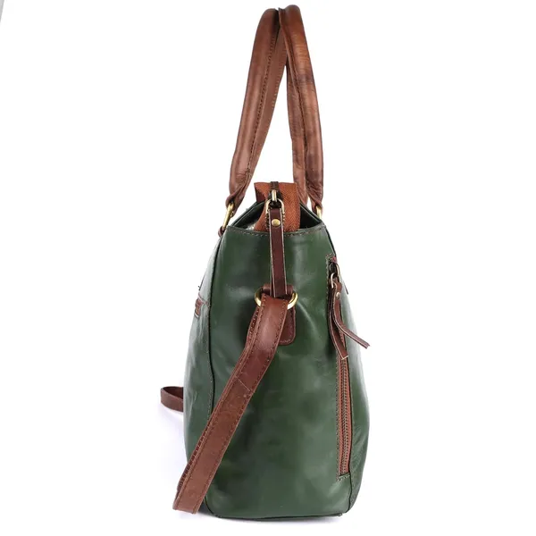 Dark_Green_Genuine_Leather_Hand_Crafted_Solid_Satchel_For_Women