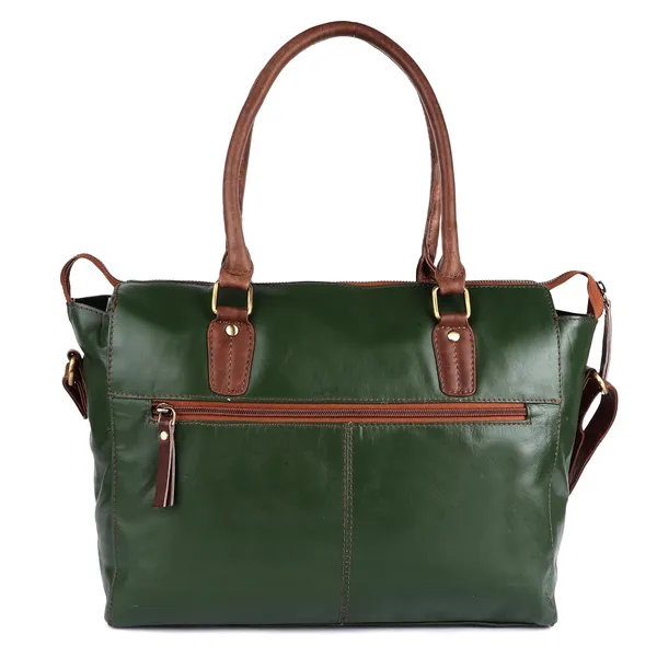 Dark_Green_Genuine_Leather_Hand_Crafted_Solid_Satchel_For_Women