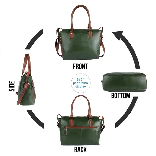 Dark_Green_Genuine_Leather_Hand_Crafted_Solid_Satchel_For_Women