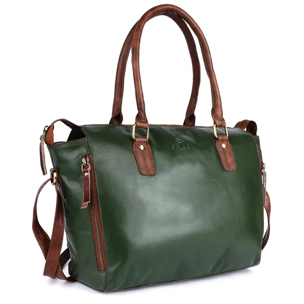 Dark_Green_Genuine_Leather_Hand_Crafted_Solid_Satchel_For_Women