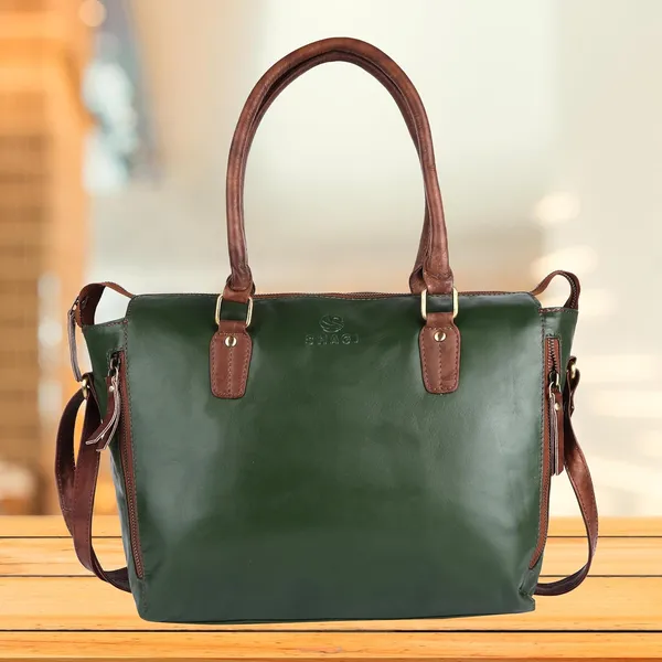 Dark_Green_Genuine_Leather_Hand_Crafted_Solid_Satchel_For_Women