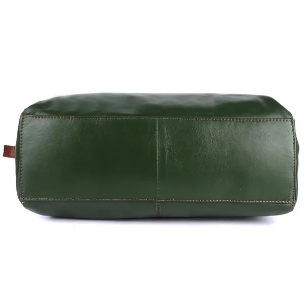 Dark_Green_Genuine_Leather_Hand_Crafted_Solid_Satchel_For_Women