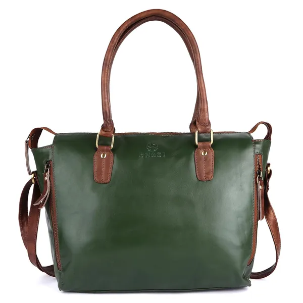 Dark_Green_Genuine_Leather_Hand_Crafted_Solid_Satchel_For_Women