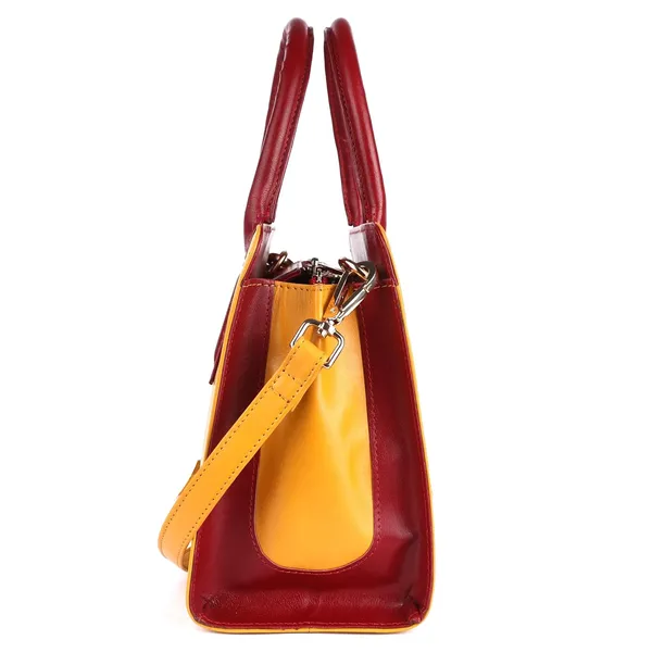 Yellow_Genuine_Leather_Hand_Crafted_Solid_Satchel_For_Women