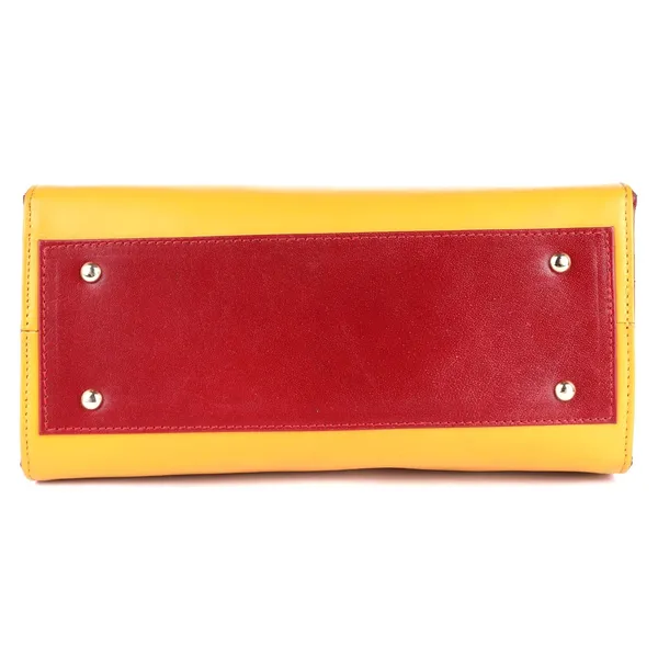 Yellow_Genuine_Leather_Hand_Crafted_Solid_Satchel_For_Women