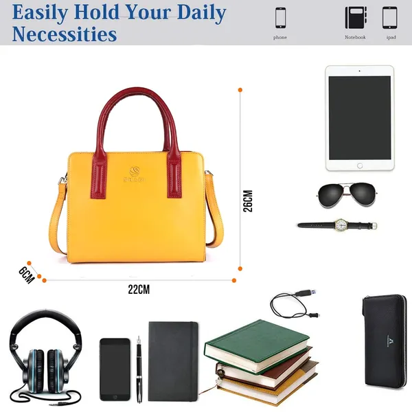 Yellow_Genuine_Leather_Hand_Crafted_Solid_Satchel_For_Women