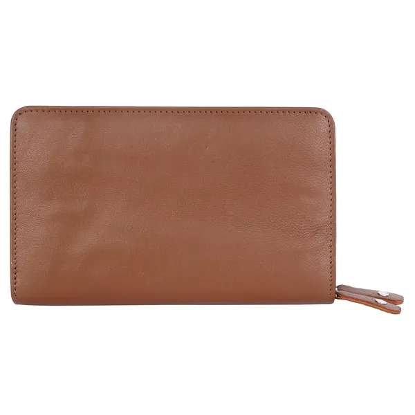Brown_Genuine_Leather_Handcrafted_Zip_Closure_Solid_Wallet_For_Women