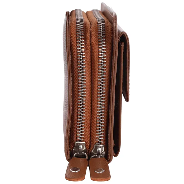 Brown_Genuine_Leather_Handcrafted_Zip_Closure_Solid_Wallet_For_Women