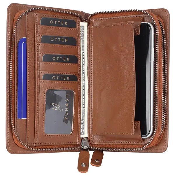 Brown_Genuine_Leather_Handcrafted_Zip_Closure_Solid_Wallet_For_Women