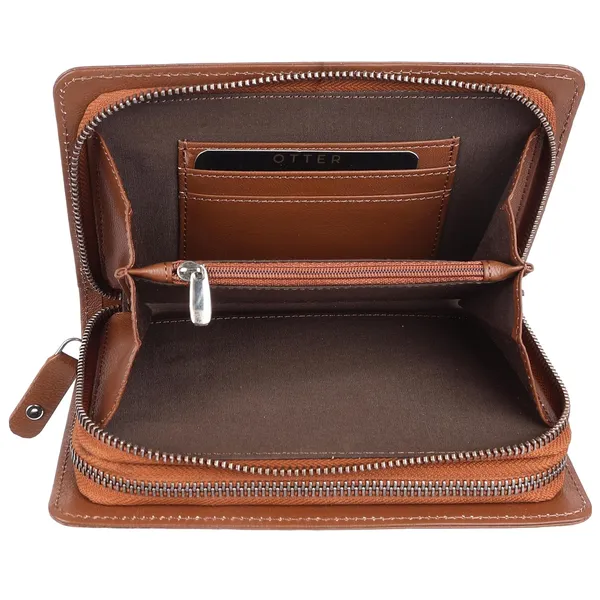 Brown_Genuine_Leather_Handcrafted_Zip_Closure_Solid_Wallet_For_Women