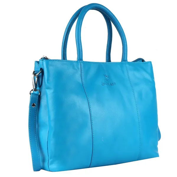Sky_Blue_Genuine_Leather_Hand_Crafted_Solid_Satchel_For_Women