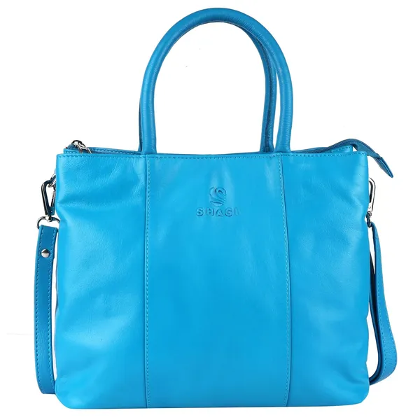 Sky_Blue_Genuine_Leather_Hand_Crafted_Solid_Satchel_For_Women