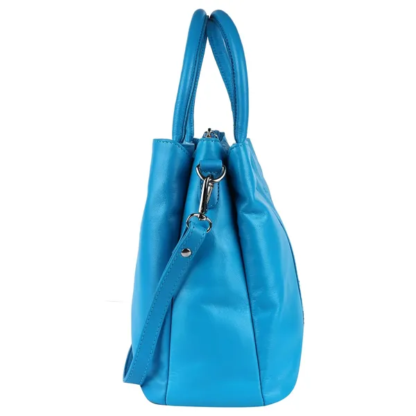 Sky_Blue_Genuine_Leather_Hand_Crafted_Solid_Satchel_For_Women