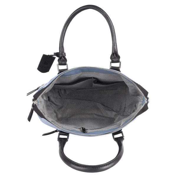 Grey_&_Black_Detachable_Strap_&_Zip_Closure_Shoulder_Bag_For_Women