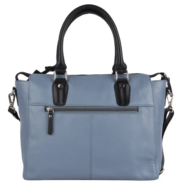 Grey_&_Black_Detachable_Strap_&_Zip_Closure_Shoulder_Bag_For_Women