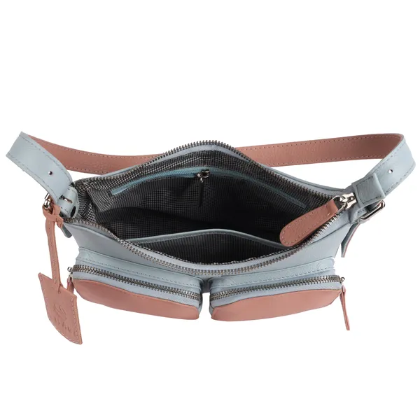 Grey_&_Baby_Pink_Detachable_Strap_&_Zip_Closure_Shoulder_Bag_For_Women
