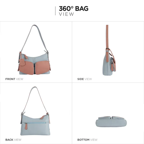 Grey_&_Baby_Pink_Detachable_Strap_&_Zip_Closure_Shoulder_Bag_For_Women