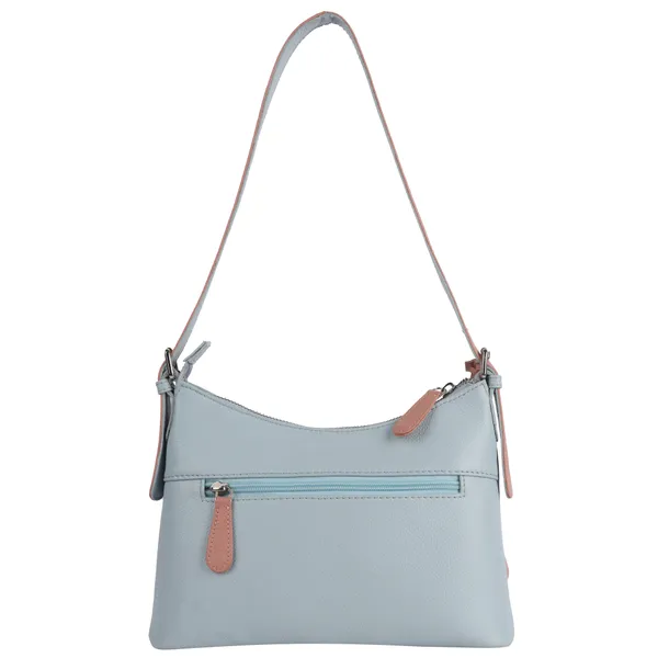Grey_&_Baby_Pink_Detachable_Strap_&_Zip_Closure_Shoulder_Bag_For_Women